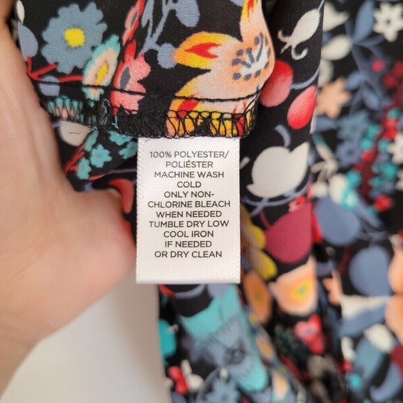 Loft Petites Multicolor Floral Print Cap Short Sleeve Blouse Top Sz Small Petite - Picture 10 of 12